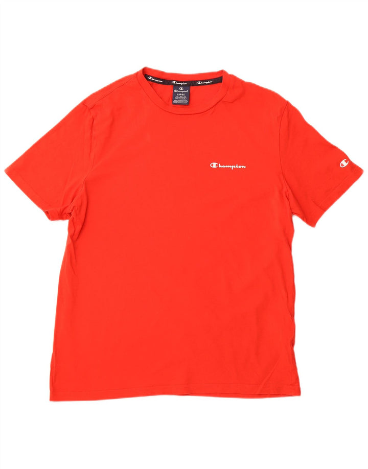 CHAMPION Mens T-Shirt Top Large Red Cotton