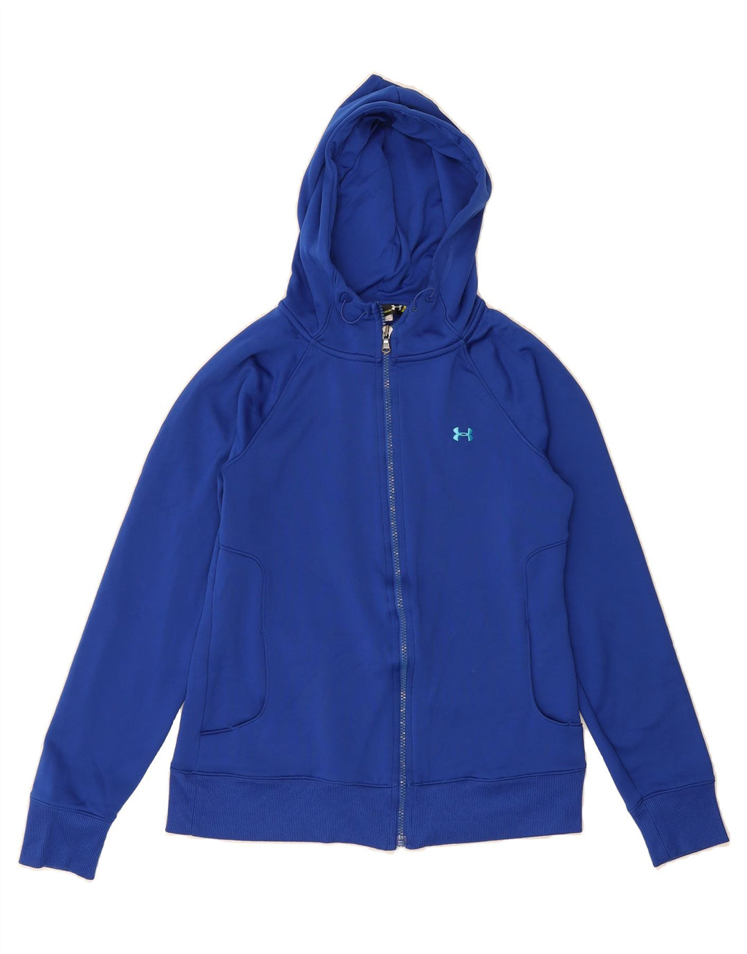 UNDER ARMOUR Womens Zip Hoodie Sweater UK 12 Medium Blue Polyester Vintage Under Armour and Second-Hand Under Armour from Messina Hembry 