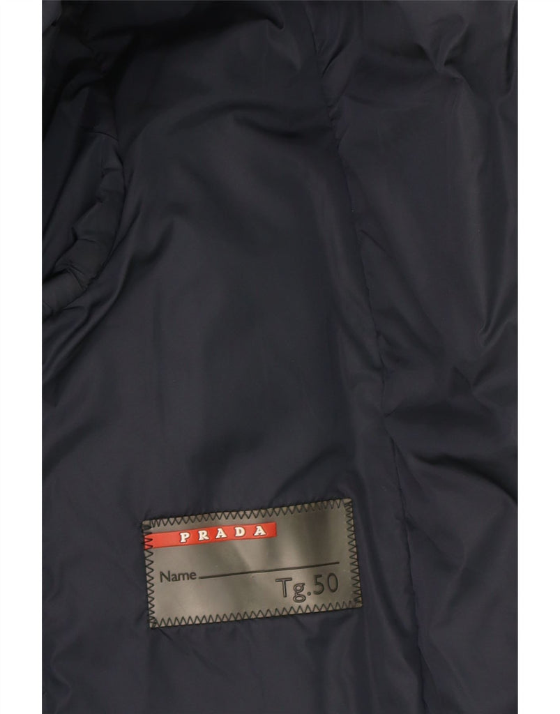 PRADA Mens Overcoat IT 50 Large Navy Blue Wool Vintage Prada and Second-Hand Prada from Messina Hembry 