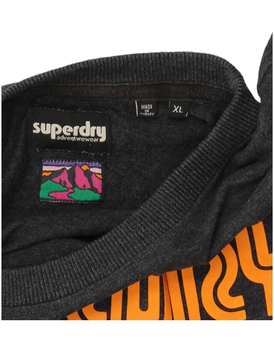 SUPERDRY Mens Graphic T-Shirt Top XL Grey
