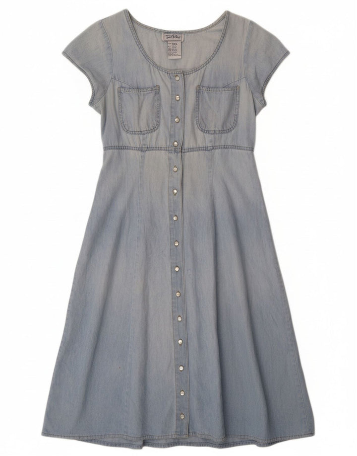 VINTAGE Womens Denim Dress Size 11/12 Medium Blue Cotton