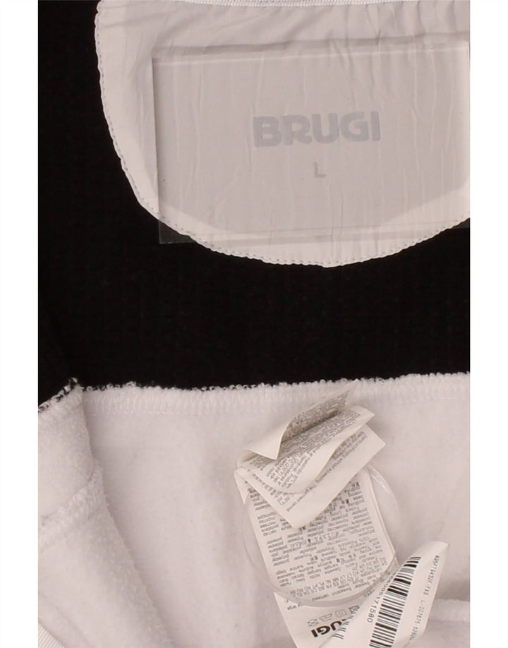 BRUGI Womens Fleece Jacket UK 16 Large White Colourblock Polyester Vintage Brugi and Second-Hand Brugi from Messina Hembry 