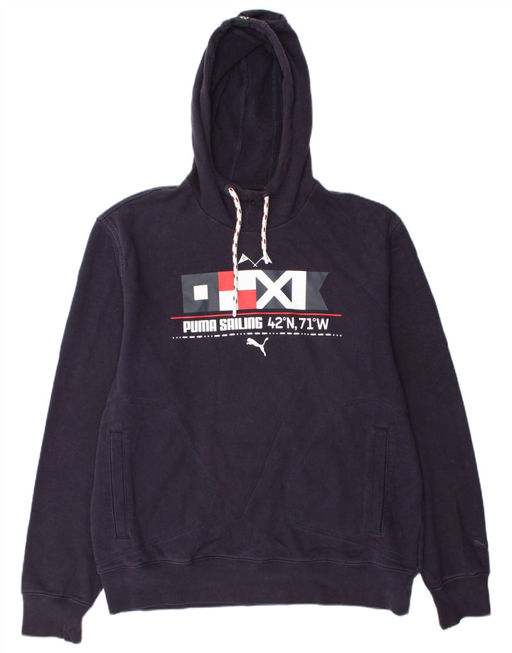 PUMA Mens Graphic Hoodie Jumper XL Purple