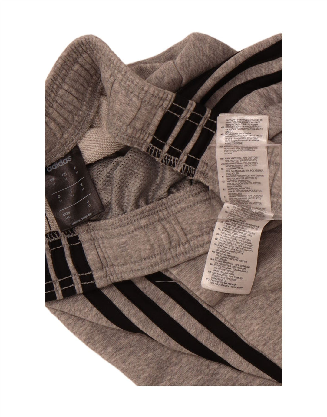 ADIDAS Mens Tracksuit Trousers Joggers Medium Grey Cotton