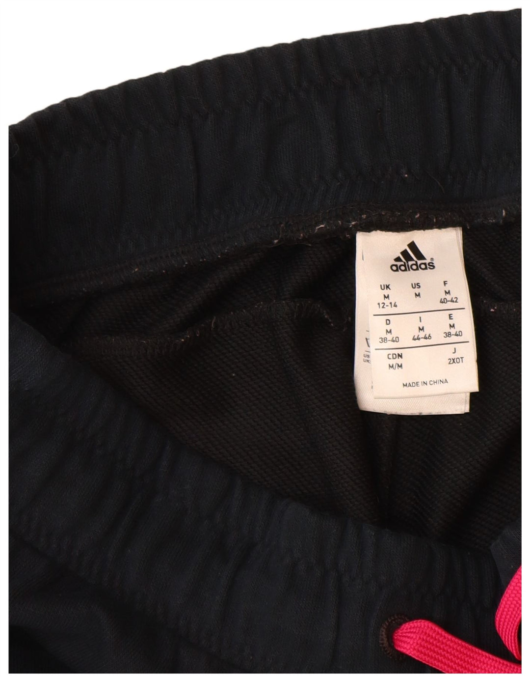 ADIDAS Womens Tracksuit Trousers Joggers UK 12/14 Medium  Black Cotton