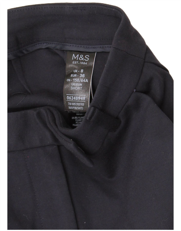 Marks & Spencer Womens Slim Suit Trousers UK 8 Small W26 L24 Navy Blue
