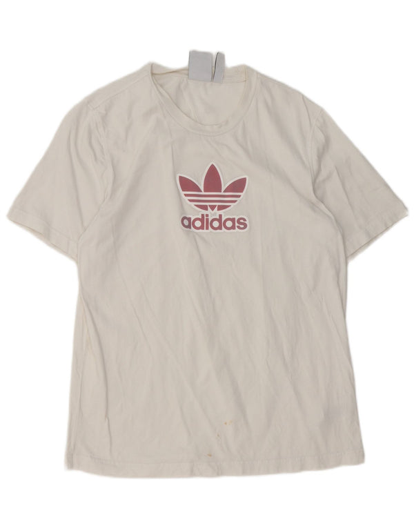 Adidas Mens Graphic T-Shirt Top Medium White Cotton