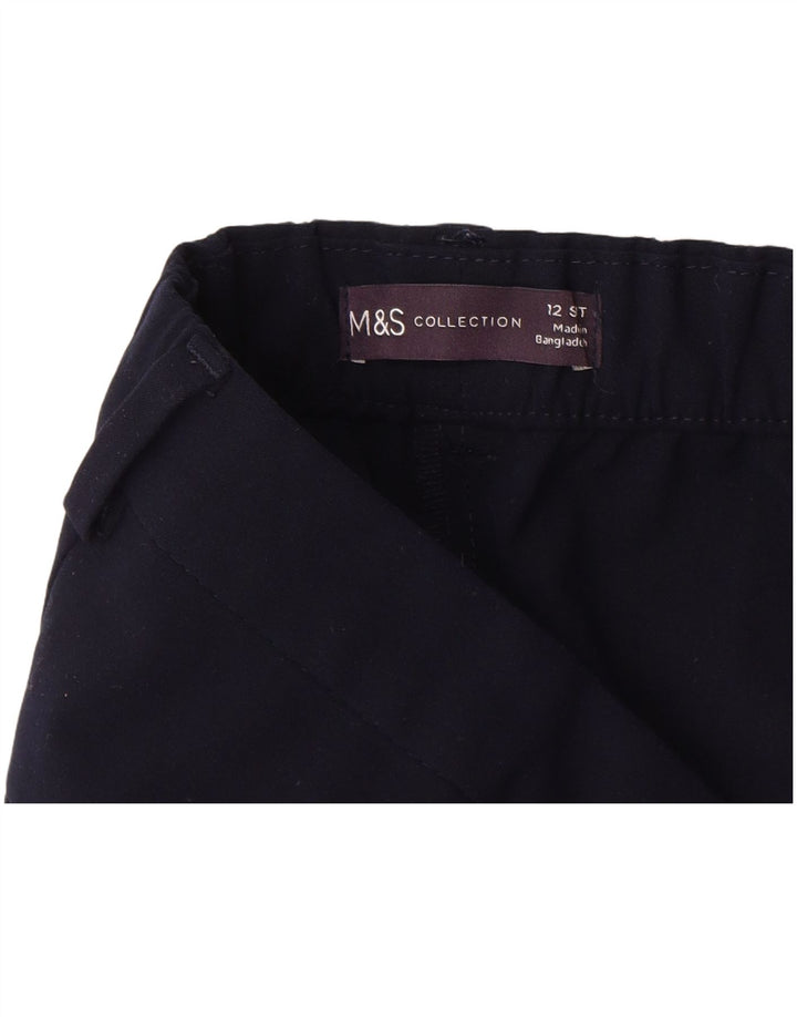 MARKS & SPENCER Womens Chino Trousers UK 12 Medium W30 L28 Navy Blue