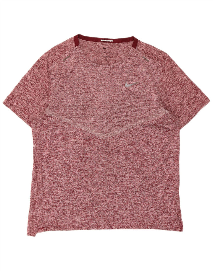 Nike Mens T-Shirt Top Medium Burgundy Flecked