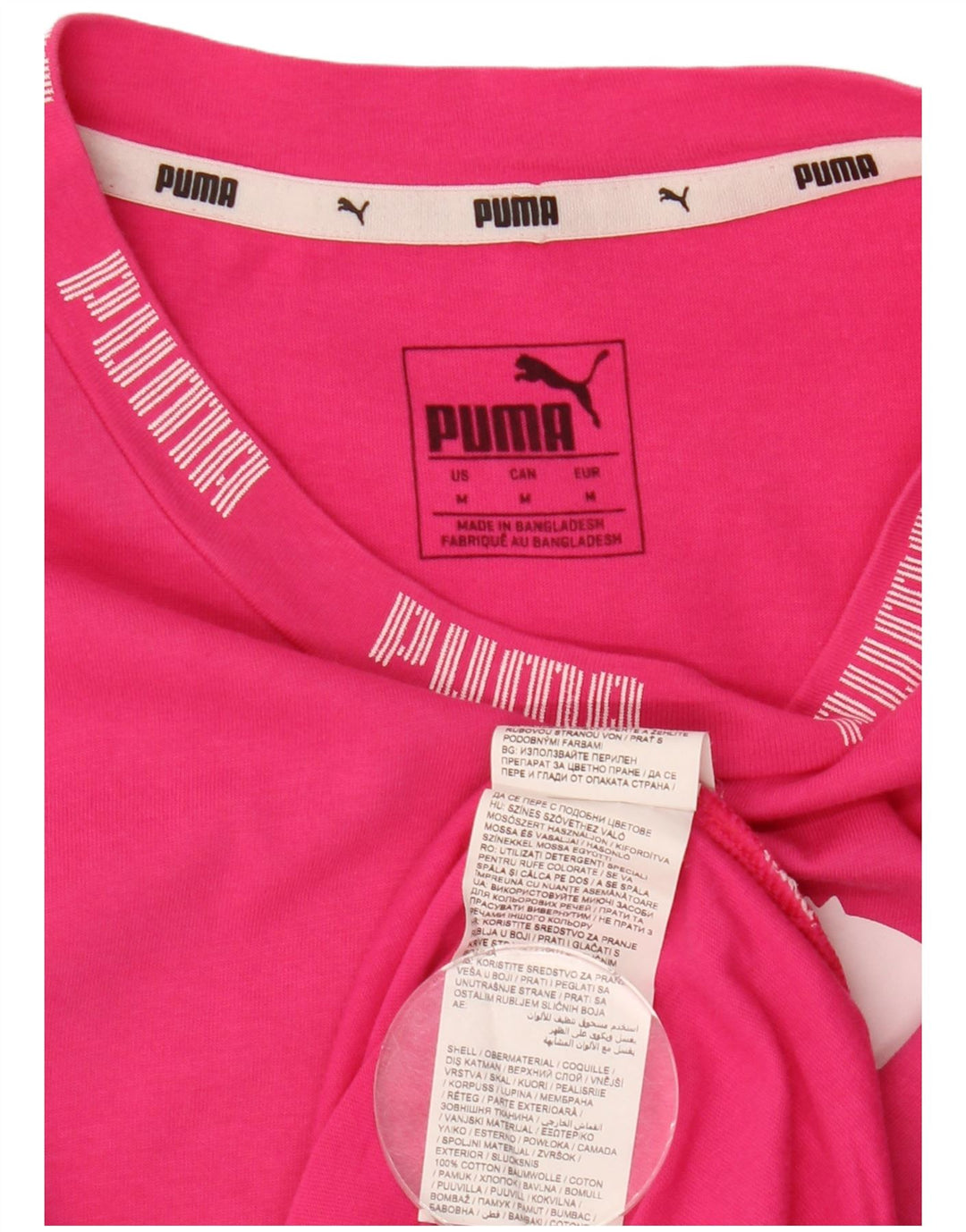 Puma Womens Graphic T-Shirt Top UK 14 Medium Pink Cotton