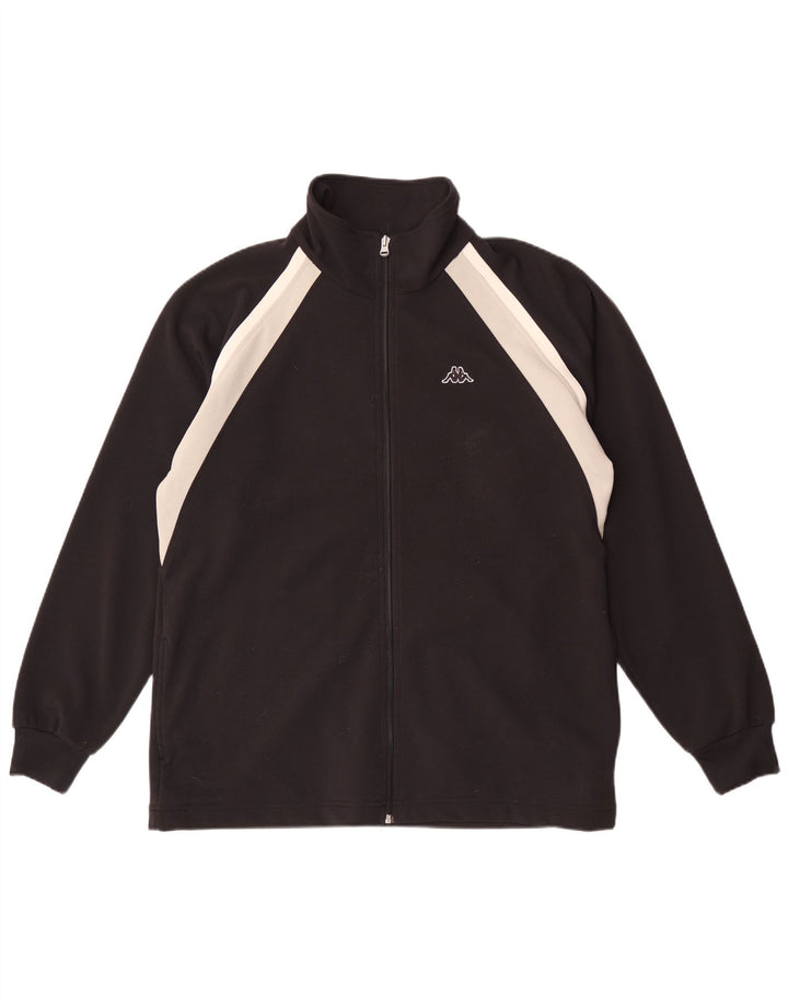 Kappa Mens Tracksuit Top Jacket Large Black Colourblock Polyester