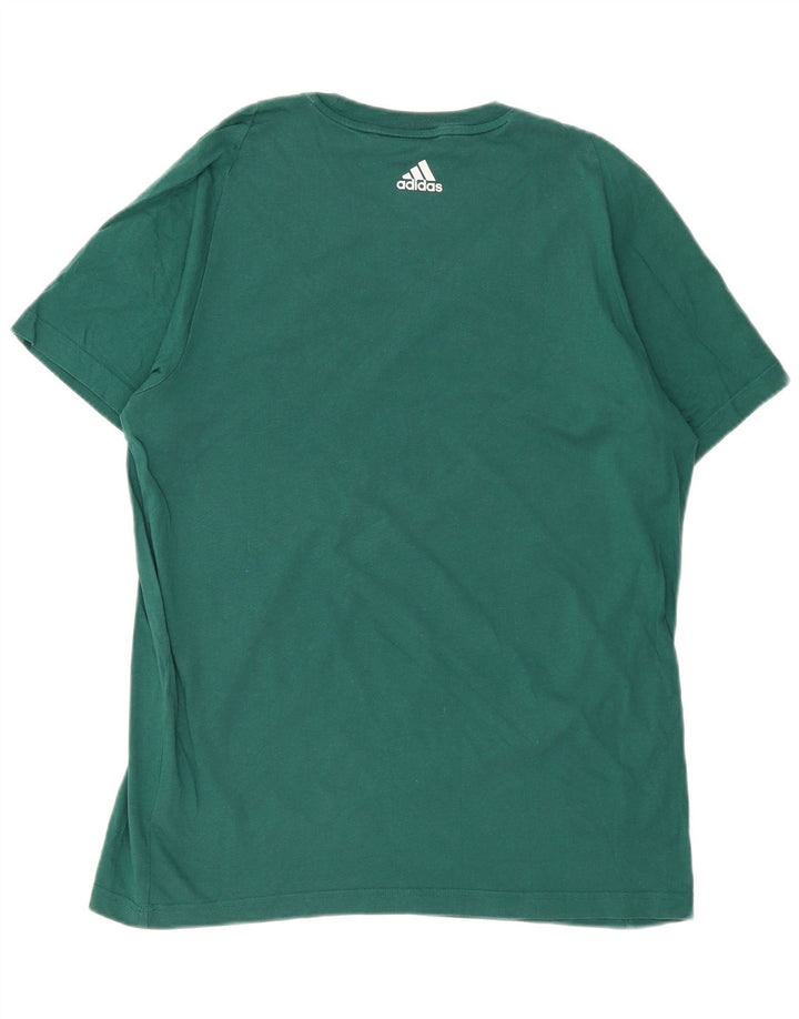 ADIDAS Mens Graphic T-Shirt Top Large Green Cotton