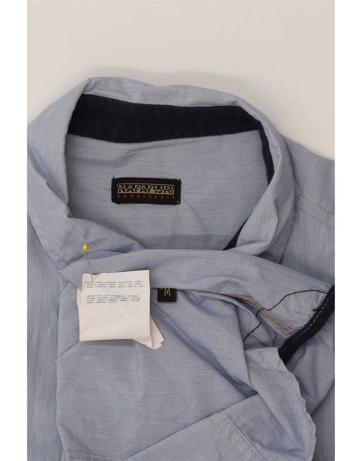 Napapijri Mens Shirt Medium Blue Striped Cotton