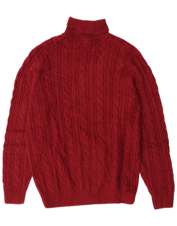 Calliope Mens Roll Neck Jumper Sweater XL Burgundy Acrylic