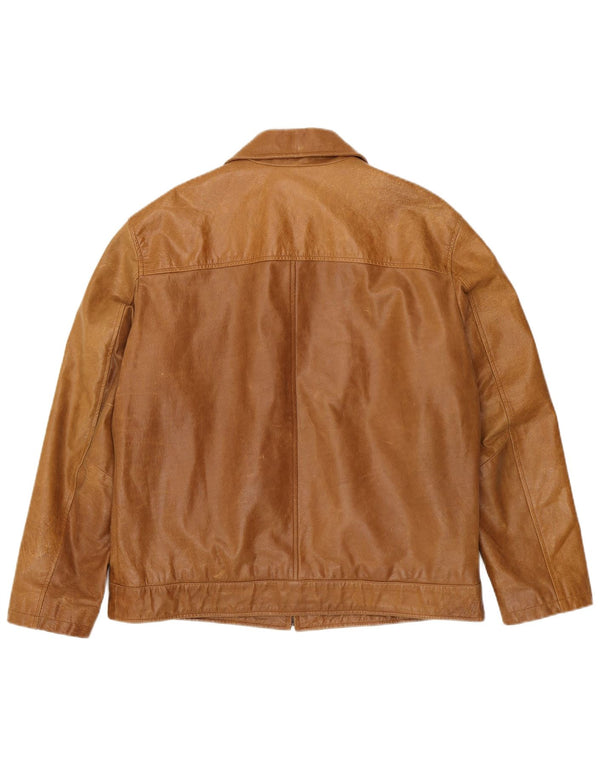 Mays & Rose Mens Leather Jacket UK 42 XL Beige