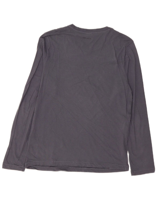 Hugo Boss Mens Graphic Top Long Sleeve Large Grey Cotton