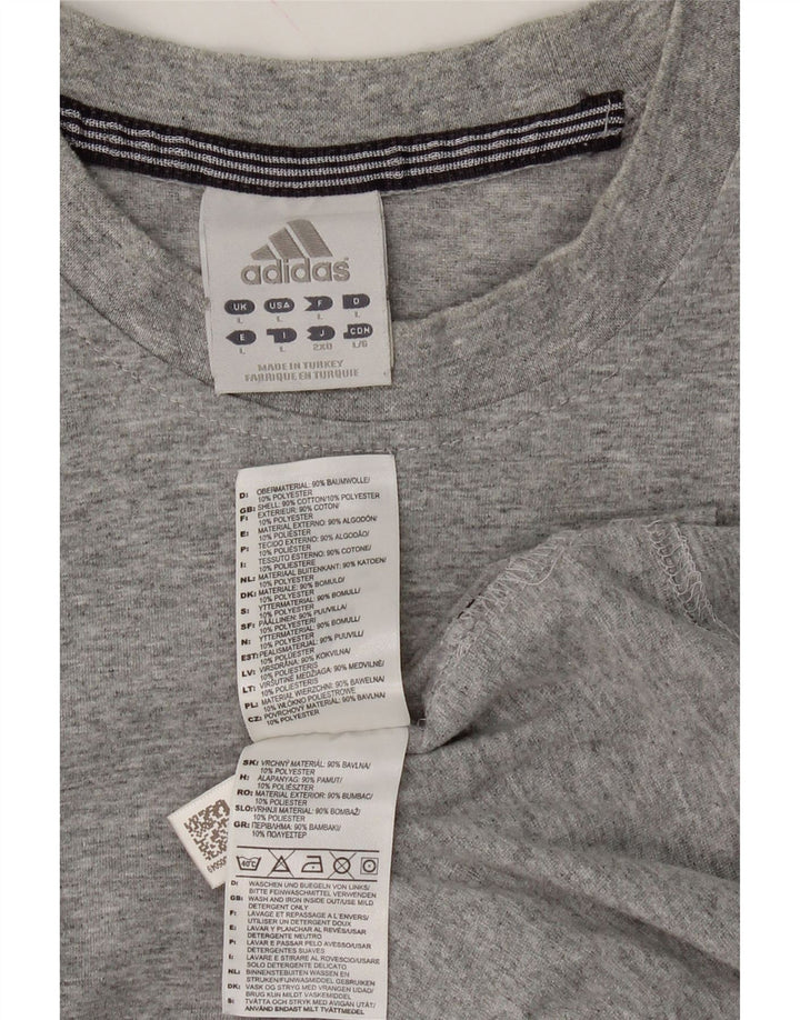 ADIDAS Mens T-Shirt Top Large Grey Cotton Vintage Adidas and Second-Hand Adidas from Messina Hembry 