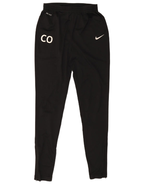 NIKE Womens Dri Fit Graphic Tracksuit Trousers UK 12 Medium  Black