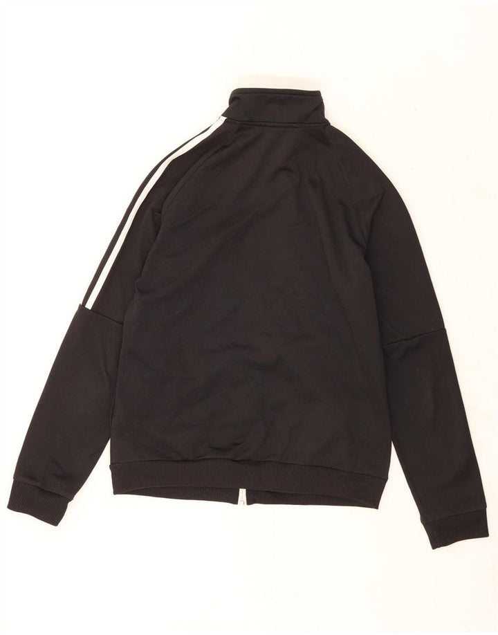 Adidas Womens Tracksuit Top Jacket UK 12/14 Medium Black Polyester