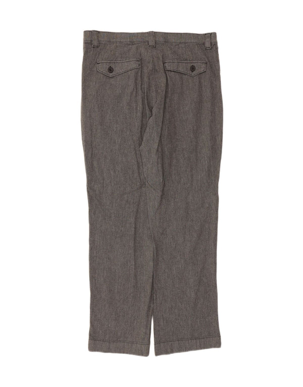 Lee Womens Straight Casual Trousers US 14 XL W36 L29 Grey Chevron Comics
