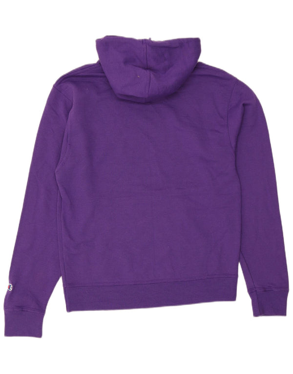 Champion Mens Hoodie Jumper Small Purple Cotton