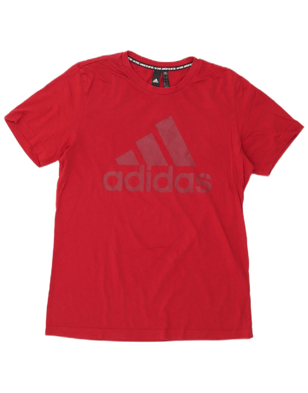 ADIDAS Mens Graphic T-Shirt Top Medium Red Cotton