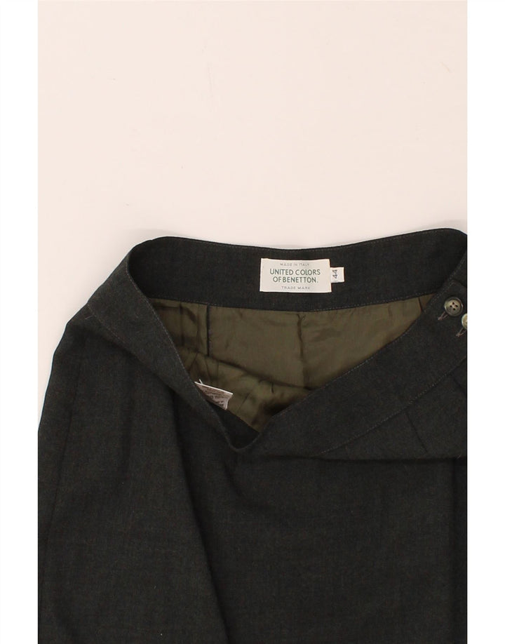 BENETTON Womens Pencil Skirt IT 44 Medium W28  Grey Wool Vintage Benetton and Second-Hand Benetton from Messina Hembry 