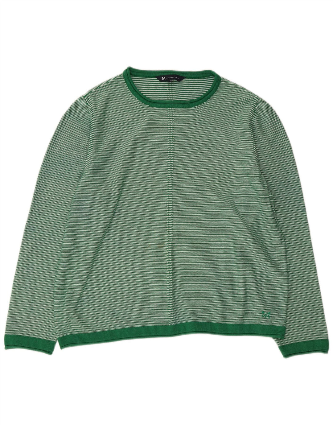 CREW CLOTHING Womens Boat Neck Jumper Sweater UK 18 XL Green Striped