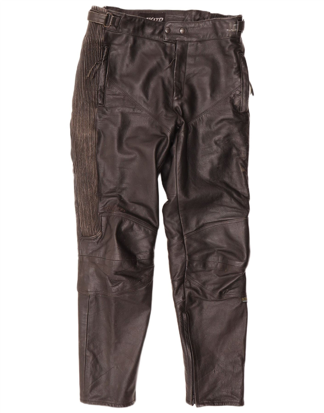 Akito Mens Tapered Leather Trousers IT 46 Small W32 L32 Black