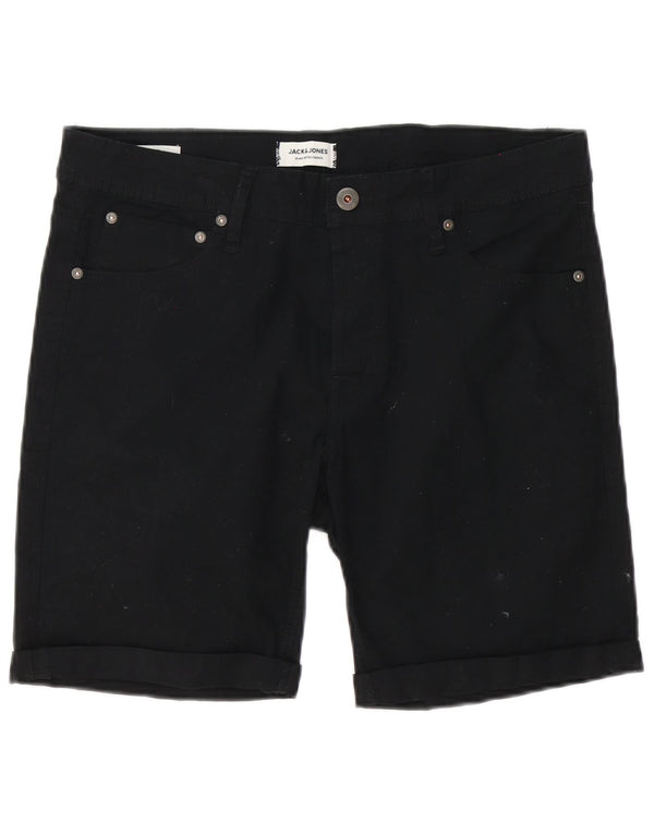 Jack & Jones Mens Casual Shorts Medium W32 Black Cotton