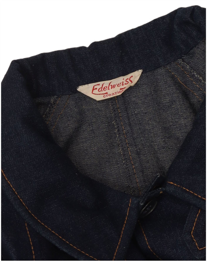 VINTAGE Mens Oversized Denim Coat UK 18 XL Navy Blue