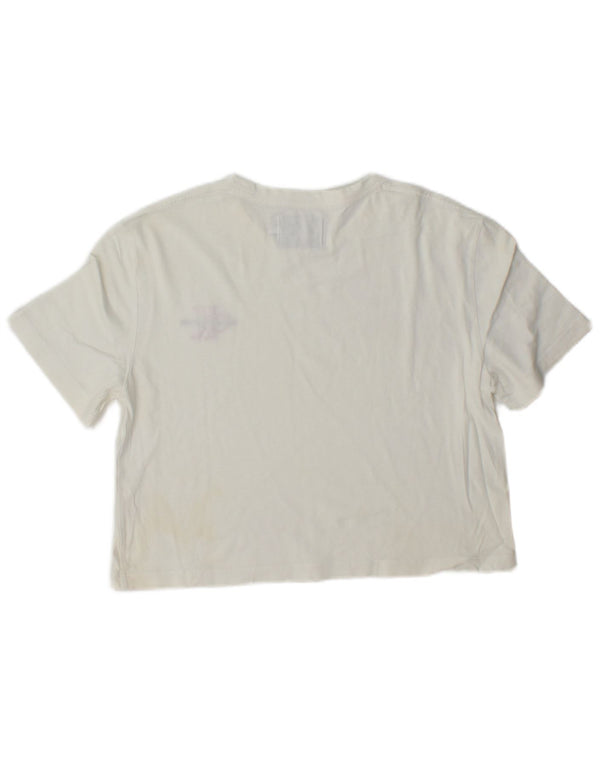 Calvin Klein Womens Crop T-Shirt Top UK 6 XS White