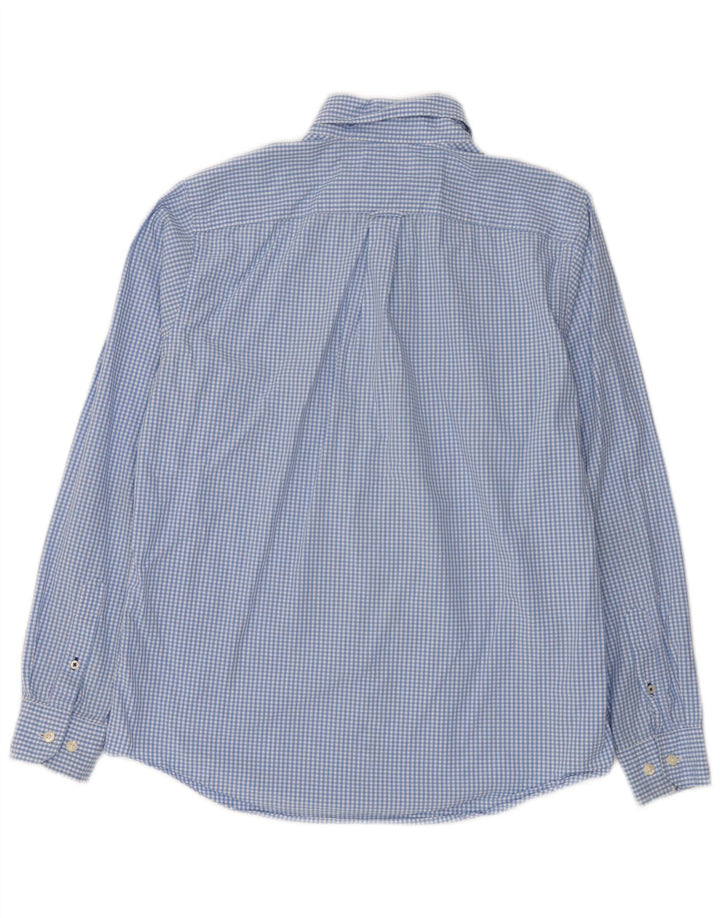 Nautica Mens Shirt Small Blue Gingham Cotton