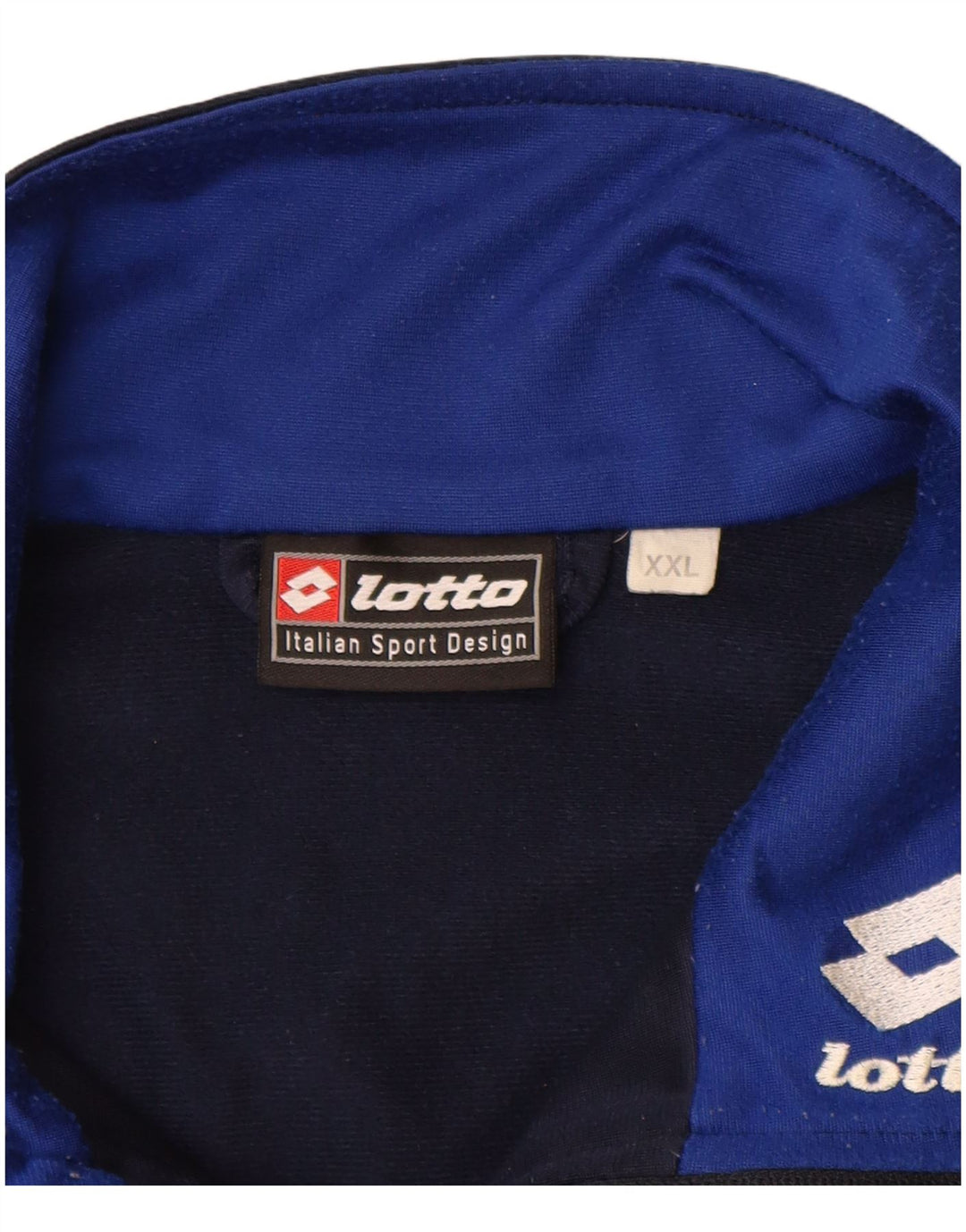 LOTTO Mens Tracksuit Top Jacket 2XL Navy Blue Colourblock Polyester