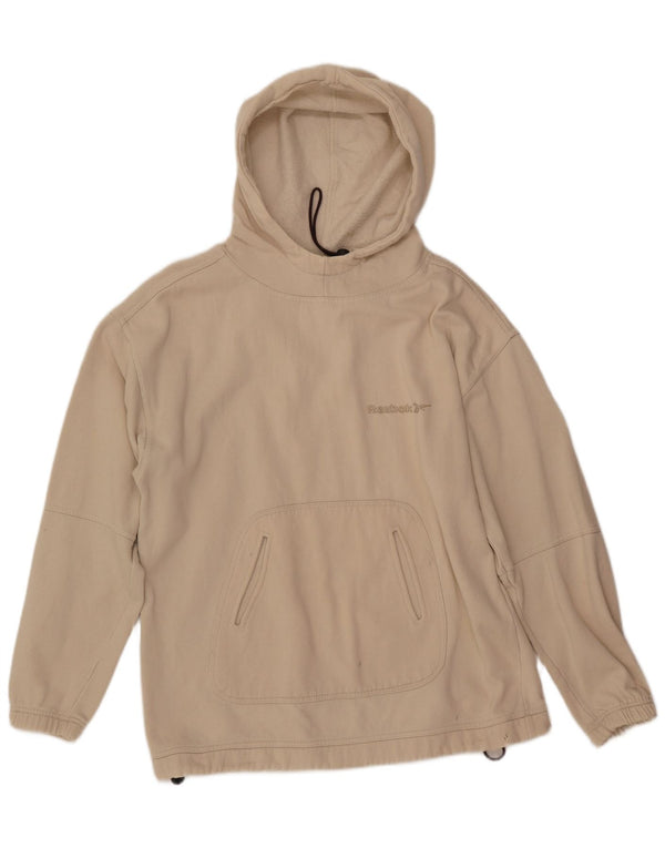 REEBOK Mens Loose Fit Hoodie Jumper XS Off White