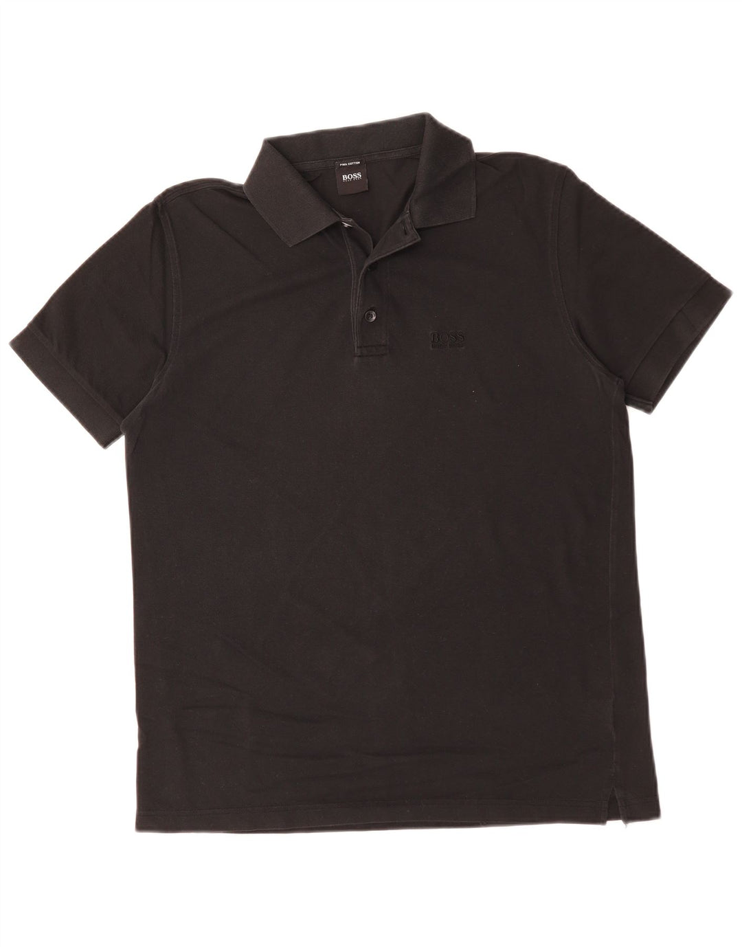 Hugo Boss Mens Polo Shirt Medium Black Cotton