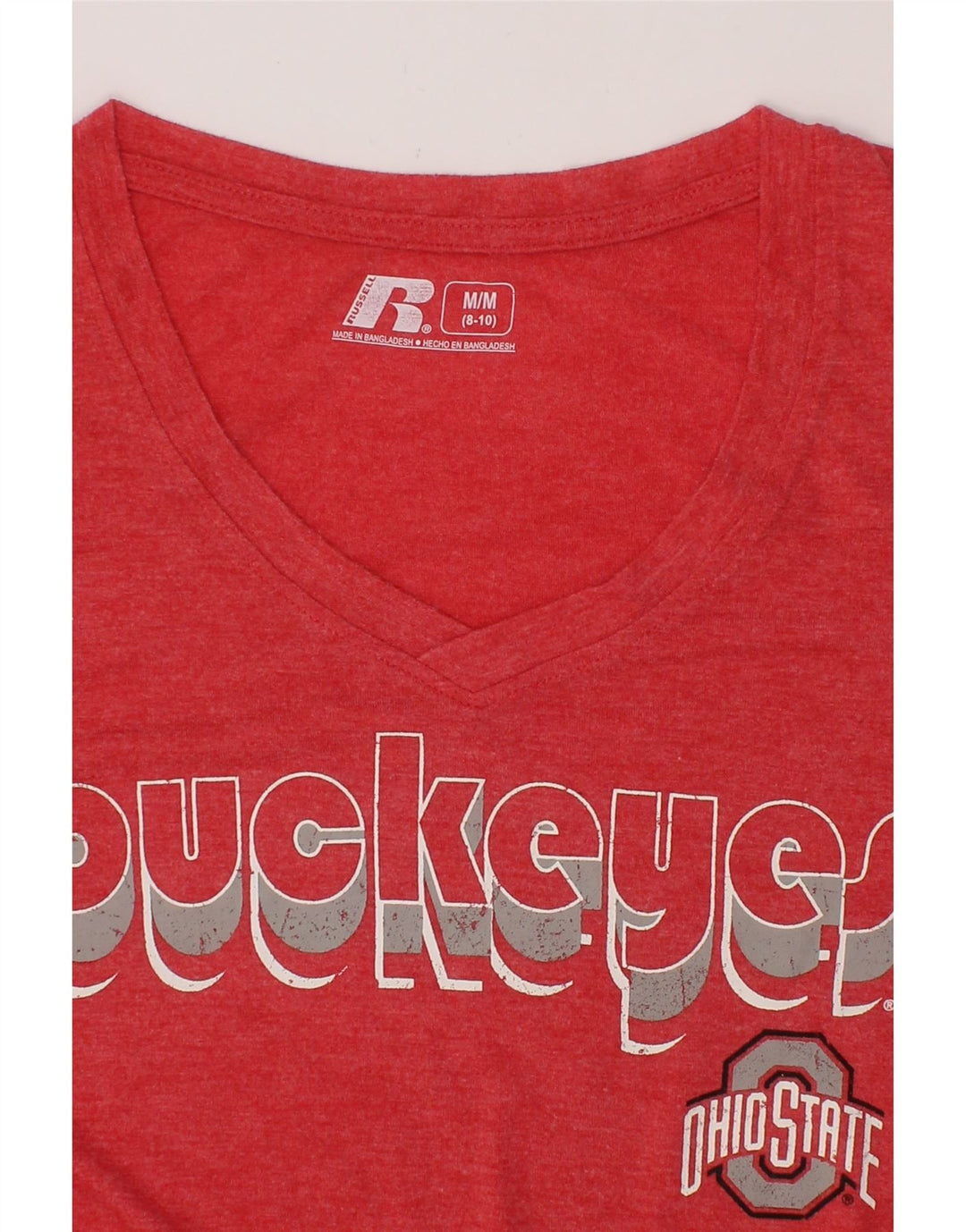 RUSSELL ATHLETIC Womens Graphic T-Shirt Top US 8/10 Medium Red Vintage Russell Athletic and Second-Hand Russell Athletic from Messina Hembry 