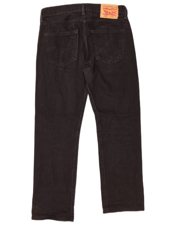 LEVI'S Mens 501 Straight Jeans W30 L26 Black Cotton