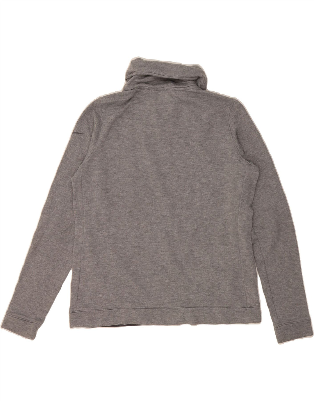 NIKE Womens Dri Fit Graphic Roll Neck Sweatshirt Jumper UK 14 Medium Grey Vintage Nike and Second-Hand Nike from Messina Hembry 