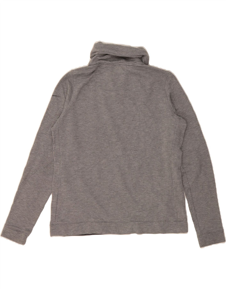 NIKE Womens Dri Fit Graphic Roll Neck Sweatshirt Jumper UK 14 Medium Grey Vintage Nike and Second-Hand Nike from Messina Hembry 