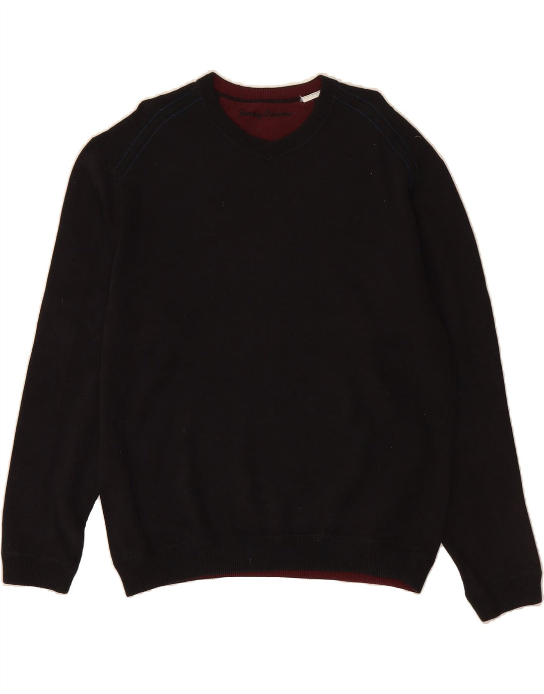 TOMMY BAHAMA Mens V-Neck Jumper Sweater Large Black Vintage Tommy Bahama and Second-Hand Tommy Bahama from Messina Hembry 