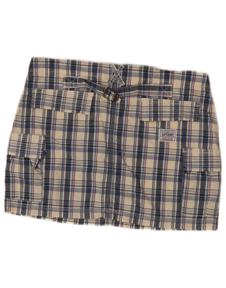 Superdry Womens Cargo Skirt Medium W30 Multicoloured Check Cotton