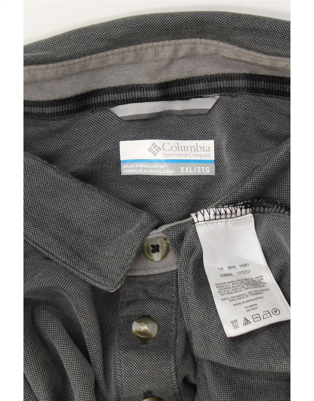 Columbia Mens Polo Shirt 2XL Grey Modal