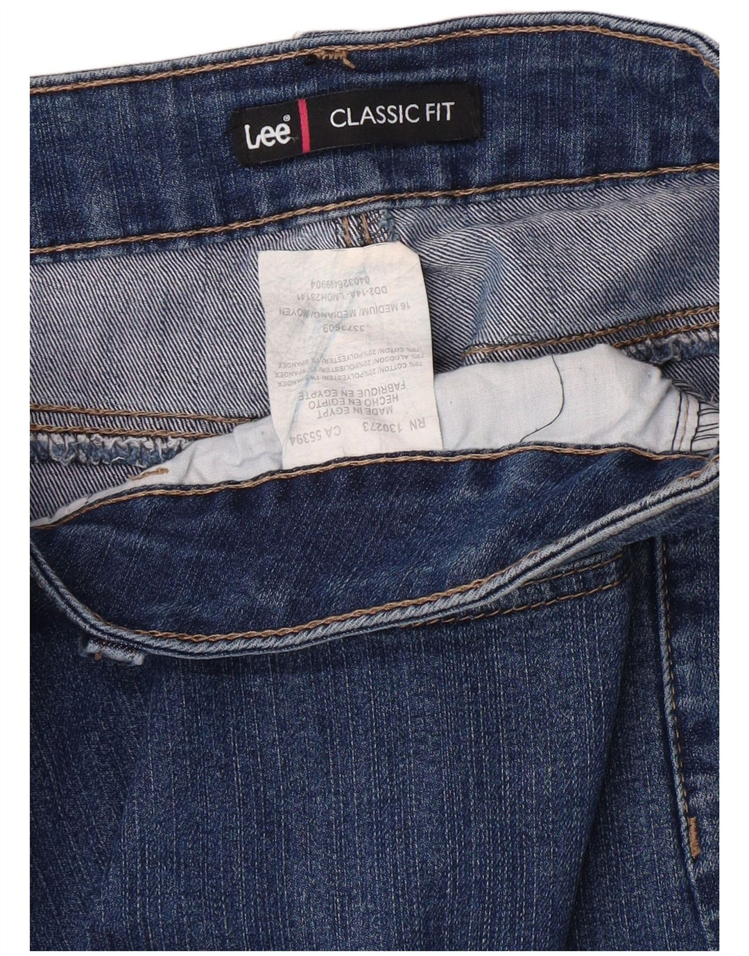 LEE Womens Classic Fit Capri Jeans US 16 2XL W34 L22 Blue Cotton