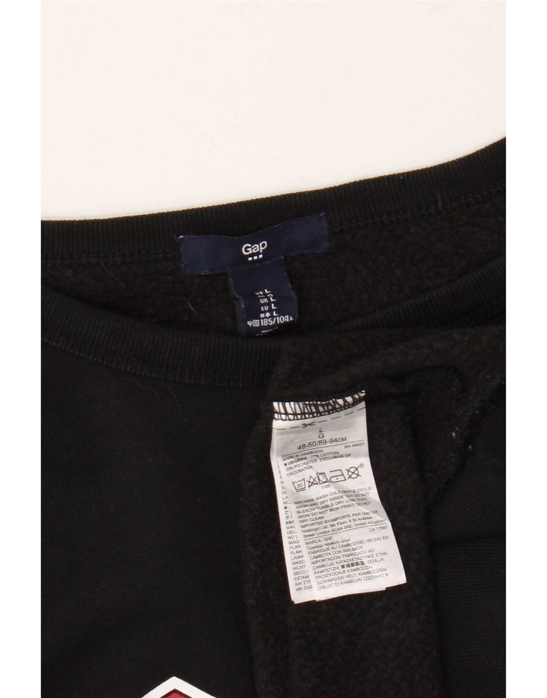 Gap Mens Graphic Sweatshirt Jumper Large Black Cotton
