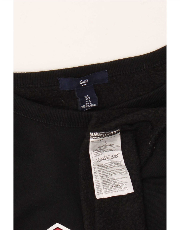 Gap Mens Graphic Sweatshirt Jumper Large Black Cotton