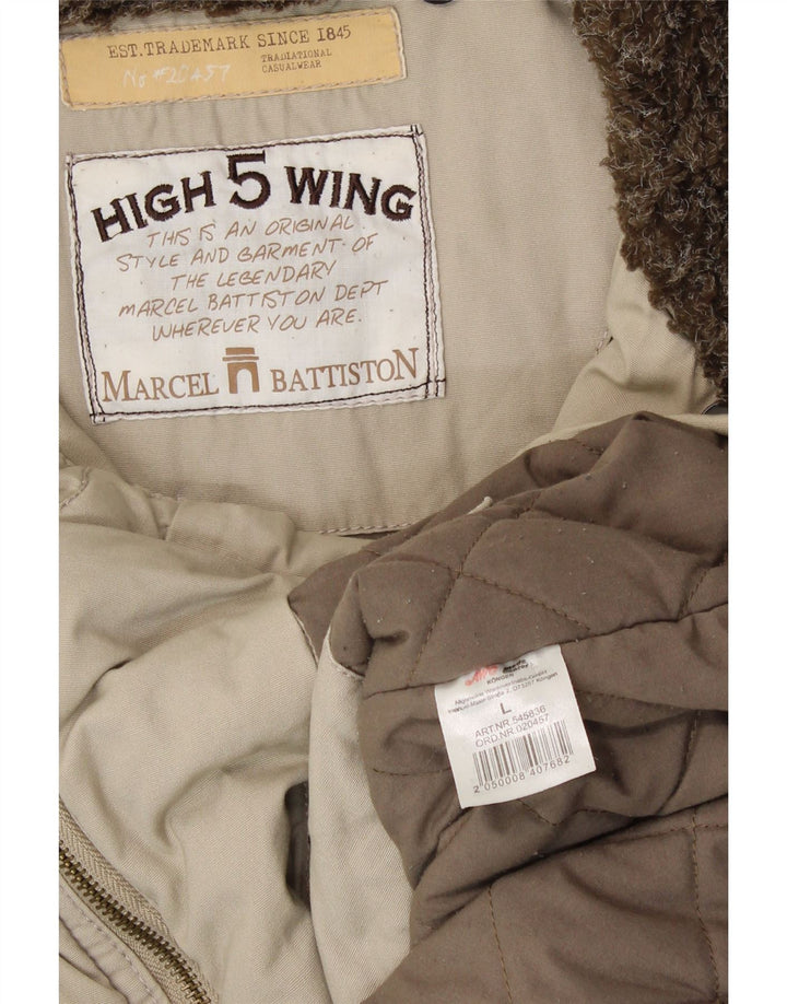 VINTAGE Mens Utility Jacket UK 40 Large Beige Cotton Vintage Vintage and Second-Hand Vintage from Messina Hembry 