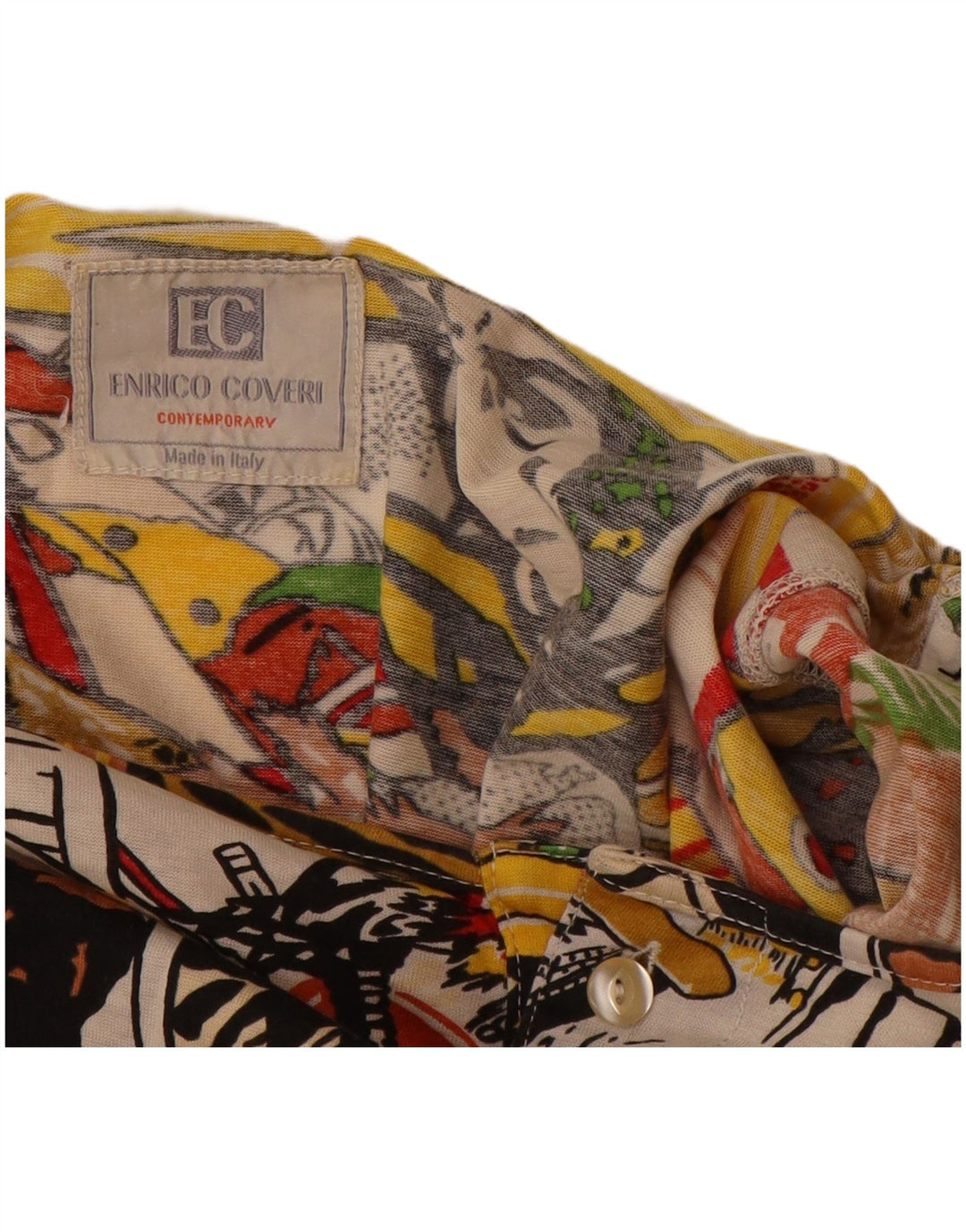 ENRICO COVERI Womens Graphic Long Sleeve Blouse Top UK 18 XL Multicoloured