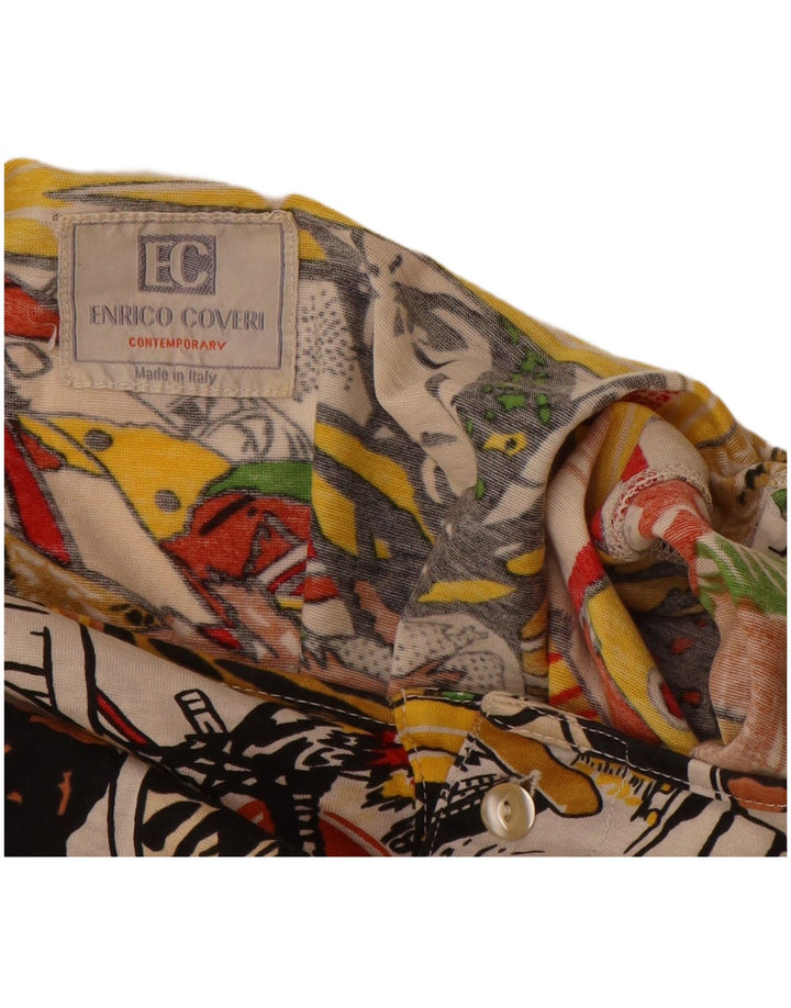 ENRICO COVERI Womens Graphic Long Sleeve Blouse Top UK 18 XL Multicoloured