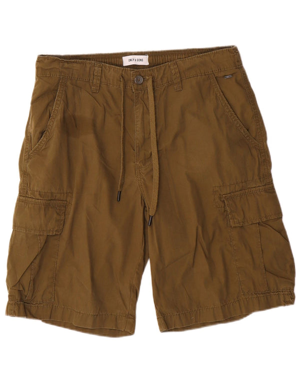 ONLY & SONS Mens Cargo Shorts Large W34  Khaki Cotton